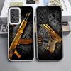 Goldene Waffenkugeln AK47 Pistole Weiche Handyhülle für Samsung A17 A16 A15 A14 A13 A57 A56 A55 A54 A53 A37 A36 A35 A34 A33 A26 A25 A2