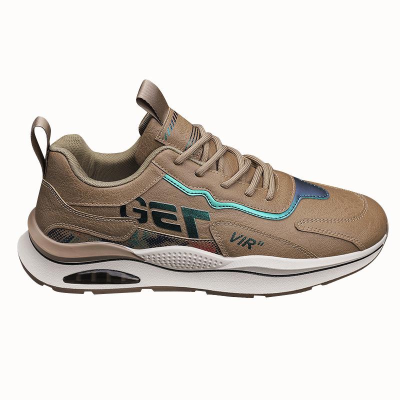 Summer New Men's Shoes Retro Men's Leather Sports Running Shoes Student Casual Waterproof Tooling Dad Shoes