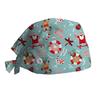Surgical Cap with Adjustable Printed Christmas Theme Hat, Sweat Wicking Strip, Dust-proof Cloth Bag Head Cap, Doctor's Oral Cap, Nurse's Cap