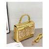 Crocodile Texture Kely Square Stud Handbag Fashionable Tote Bag With Snake Print Large Capacity