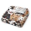 Retro Vintage Art Cute Dogs Flannel Blanket Winter Warm Soft Bedding Throws Couch Chair Aesthetic Bedspread Sofa Bed Cover