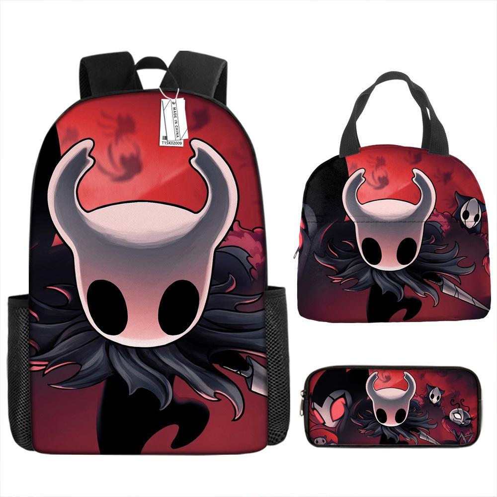 Luxusní Novinka Kreativní Cool Nový Hollow Knight 3D Tisk 3ks/Sada žák Školní tašky Batoh na notebook Denní batoh Batoh Taška na oběd Pouzdro na tužky
