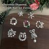Christmas Nail Zircon Charms Luxury Snowflake Floral Wreath, Bow, And Bell Tree Nail Gem Ornament New Year Nail Art Accessories