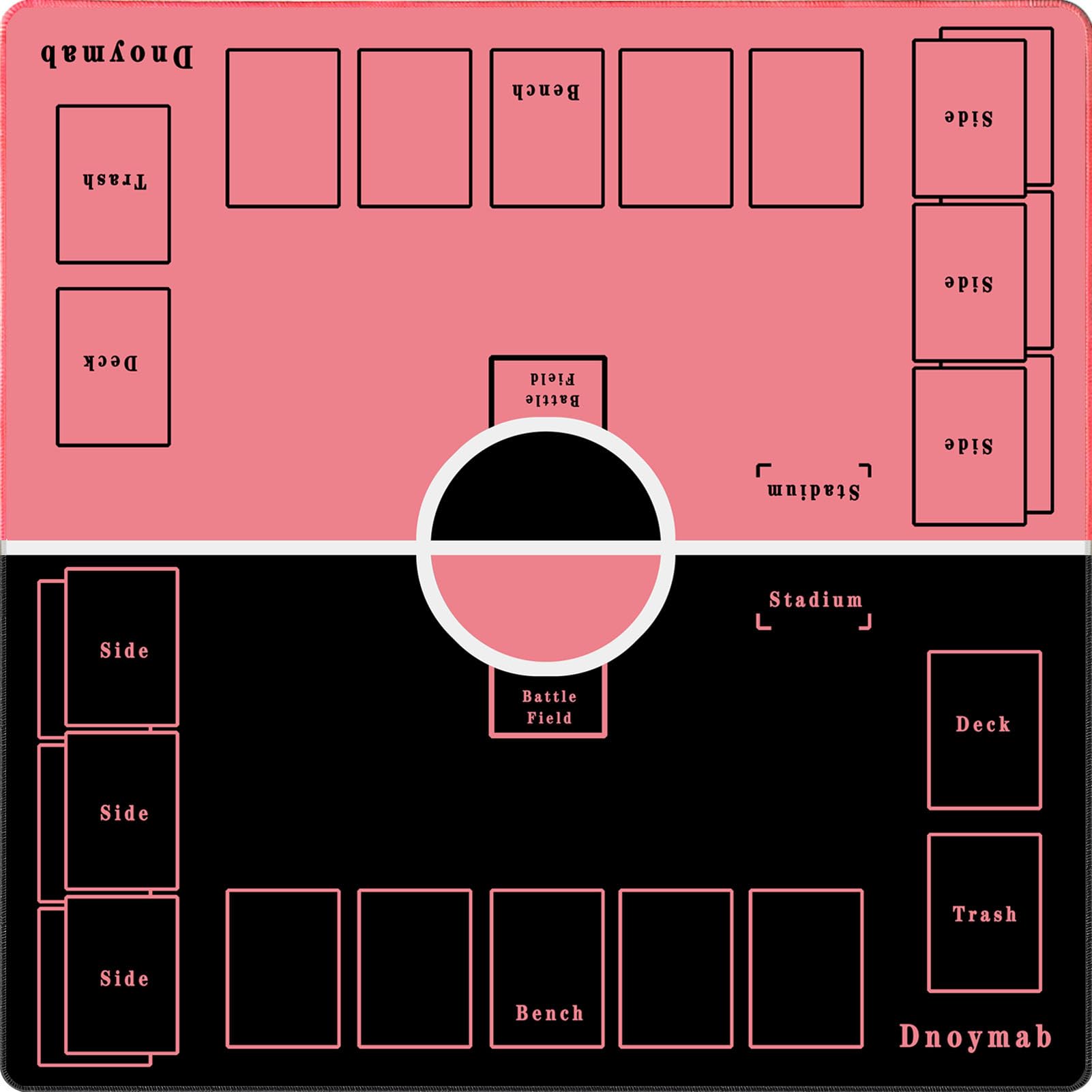 

Dnoymab полноразмерный игровой коврик для карточной игры резиновый игровой коврик для 2 игроков с сумкой для хранения 60x60 см нескользящий (2 мм Черный/Розовый)