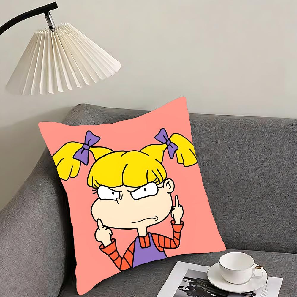 

RRugrats Cartoon Cushion Cover Pillowcase Ultra Soft Skin Friendly Fabric Cloud Like Comfort Concealed Zipper 30x30cm
