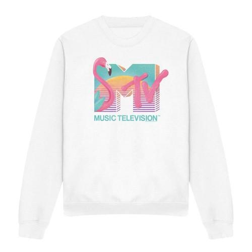 MTV Unisex Adult Flamingo Logo Sweatshirt