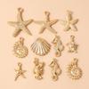 10 Pack Ocean-Themed Starfish & Seashell Pendant Charms for DIY Necklaces & Bracelets