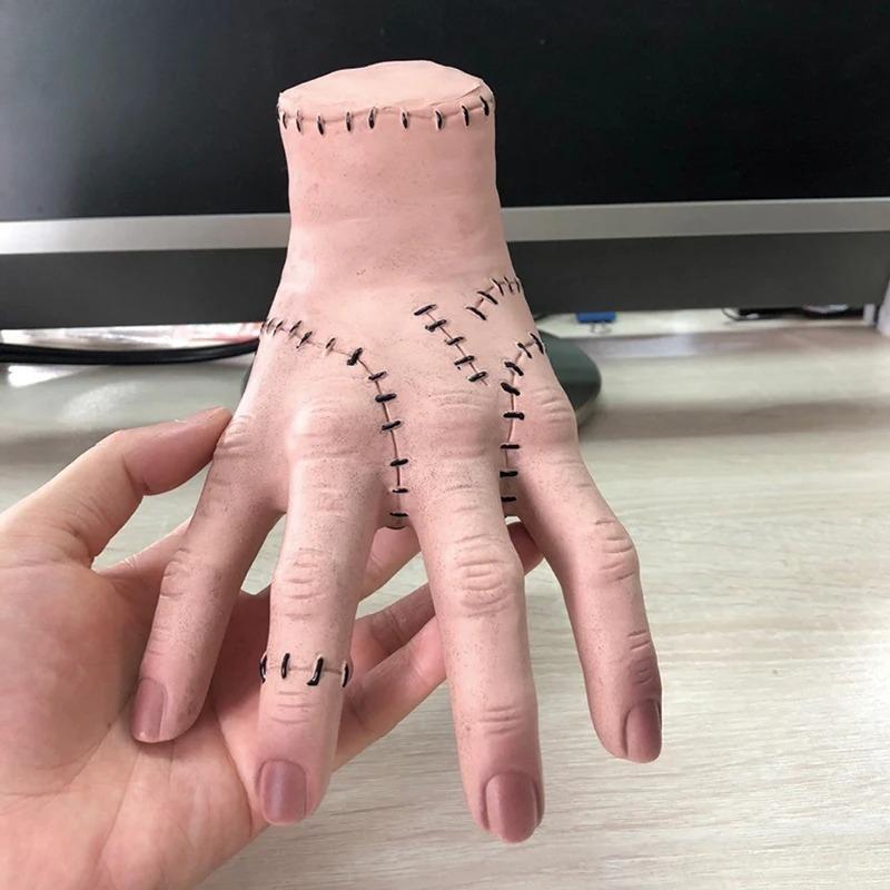 Wednesday Addams Latex Thing Hand Cosplay Addams Family Figurine Horror Ornaments for Halloween Party Costume Props Home Decor
