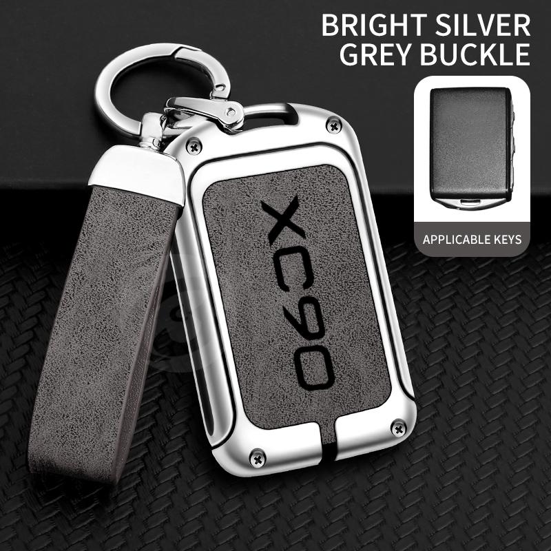 Zinc Alloy Car Remote Key Case Cover for Volvo XC90 Protective Key Bag with Fine Keychain Keyless Car-Styling Accessories
