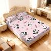 3pcs Cartoon Panda Pink Printed Coreless Bed Sheet Set, Multi Size Comfortable Bed Cover, Bedroom Bedding Decoration
