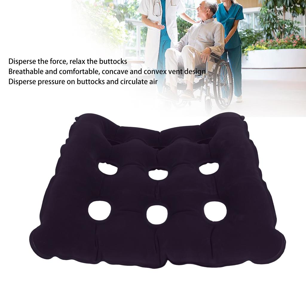 Inflatable Cushion Thickened Flocking Anti Decubitus Cushion Breathable   Seat Cushion for Car   Wheelch
