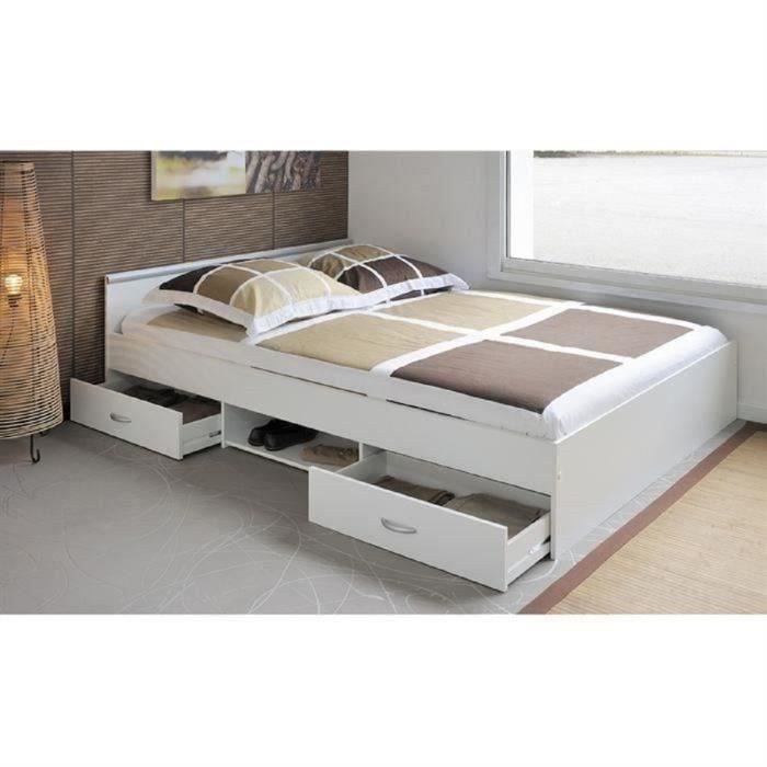 PARISOT Contemporary Adult Bed In Matt White - W 140 X L 200 Cm - ZODIAC