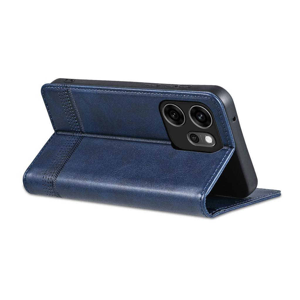 AZNS For Oppo Reno14 F 5G Case Cowhide Texture PU Leather Wallet Phone Cover