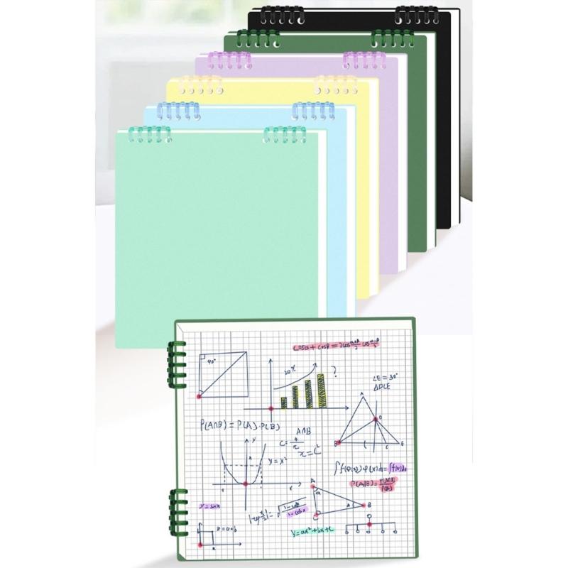 Binder Notebook Refillable 10 Hole Pre-Punched Binder Journal Notebook 120 Pages Gridded for Noting Planning Journaling