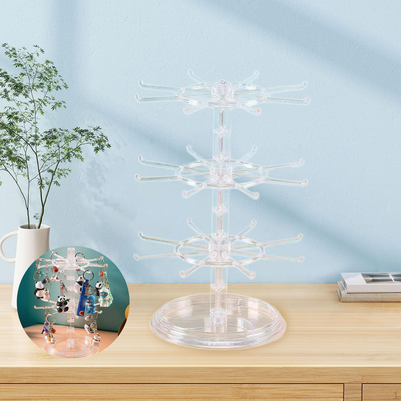 Подставка для браслетов 3-ярусная вращающаяся для украшений для туалетного столика браслет чистый