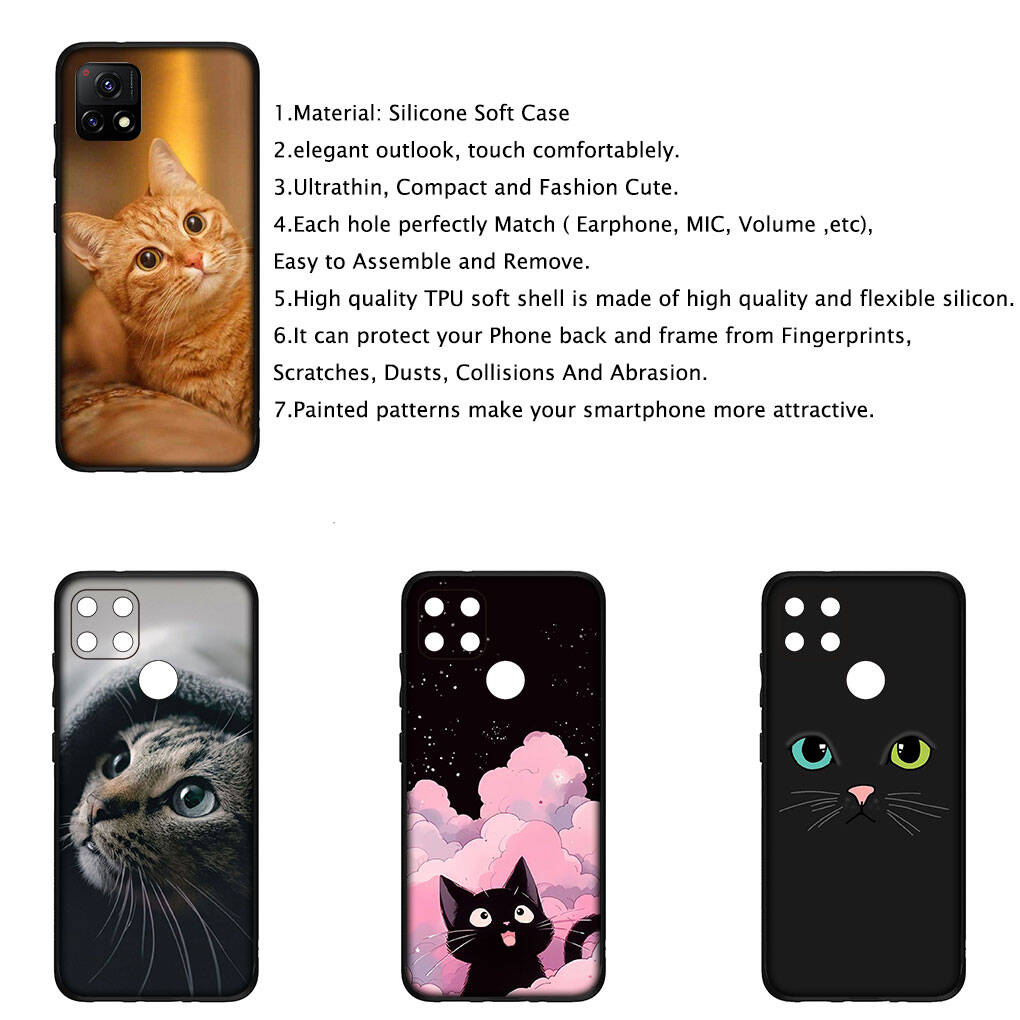 For Motorola Moto Edge 70 60 50 G54 G86 Samsung Galaxy S25 iPhone 17 16 15 Xiaomi Redmi Note 14 13 Pro Max Phone Case Cartoon Cat Meow Lovely Cover