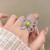 Bunte Perlenblumenringe für Damen Mädchen Koreanische Mode Süße Große Blumenfingerringe Schmuck Ästhetisch Y2K Accessoires