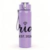 1PC Bride EST 2026 Minimal Script 750ml Color Plastic Sports Water Bottle Leakproof Flip Straw Lid Suitable for Sports Office Home Use