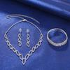 Popular Jewelry, Wedding Photography Women's Necklace Accessories, Silver Earrings Necklace Bridal Jewelry Set