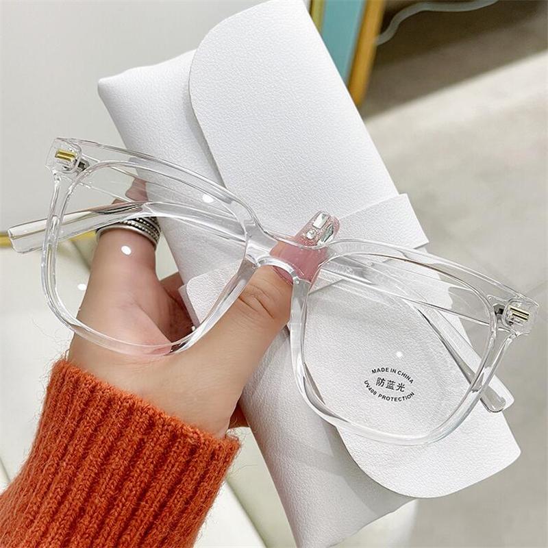 

Prescription 0 -0.5 -0.75 To -6.0 Women Men Oversized Square Finished Myopia Glasses Matte Blue Frame Short-sight Spectacles 0