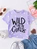 T-Shirts for Children Cool Style English Print Round Neck Comfort Short Tops Outdoor Activities Quick-Drying T-Shirt for Girls