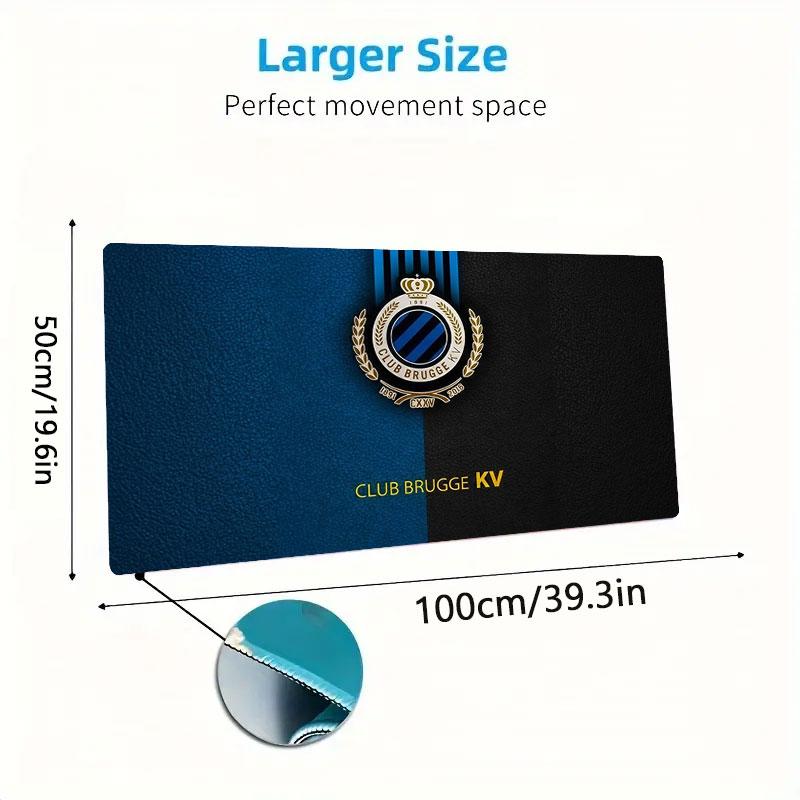 Club Brugge KV Logo Large Size Mouse Pad Large Gaming Table Cushion Non-slip Laptop Tablet Big Mousepad XXL Mat Mini PC Playmat With Lock Edge