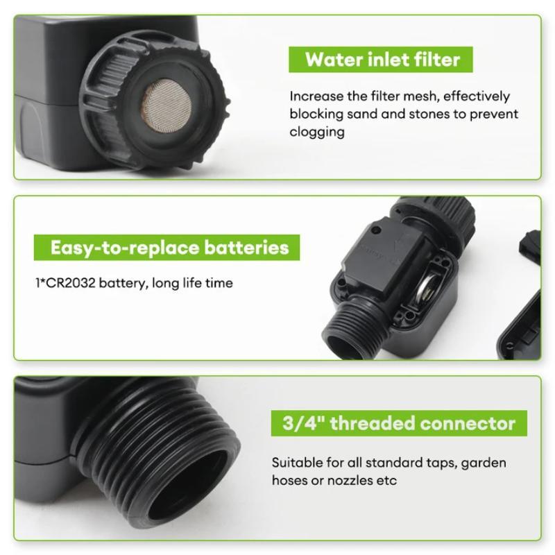 Digital Water Flow Meter Hd Lcd Display Switchable L Gal Units For Garden Lawn Plant Watering
