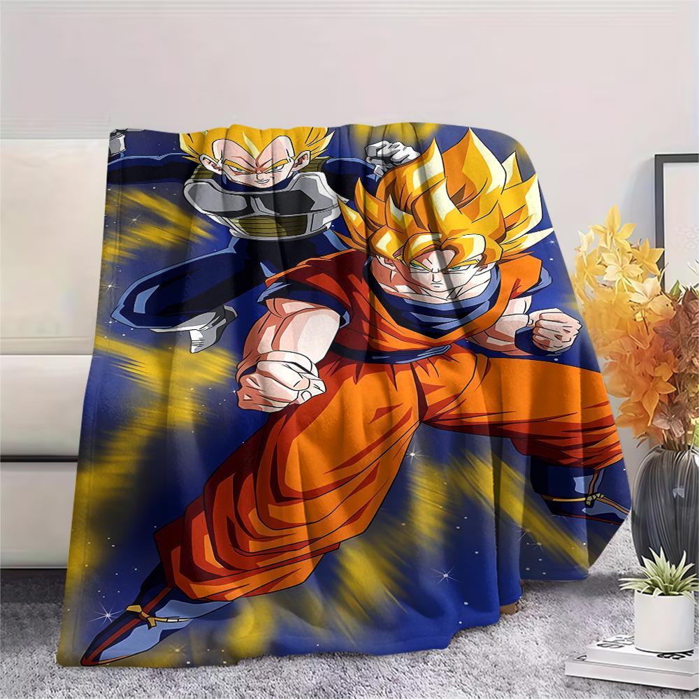 Coperta in Flanella con Stampa Personaggi Dragon Ball, Alta qualità Confortevole per Tutte le Stagioni, Arredamento per la Casa, Calore e Comfort, Perfetta per Regali di Natale