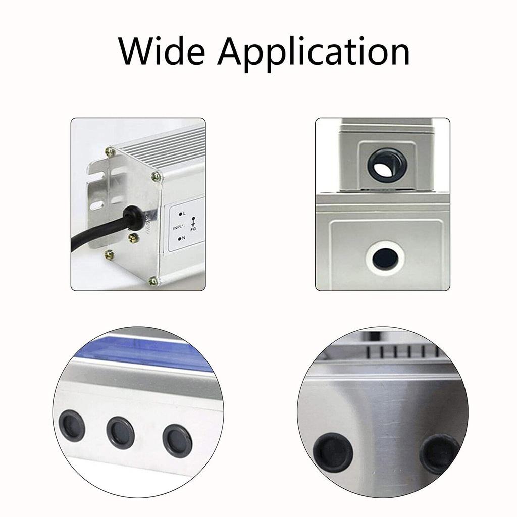 125pcs Black Rubber Grommet Firewall Hole Plug Retaining Ring Set Car Electrical Wire Gasket Kit for Valve Water Pipe Tools Set