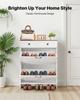 Shoe Cabinet with 2 Flip Drawers, Farmhouse Shoes Storage Cabinet with 2 Drawers and Anti-Tipping Device, Freestanding Shoe Organizer Ideal for