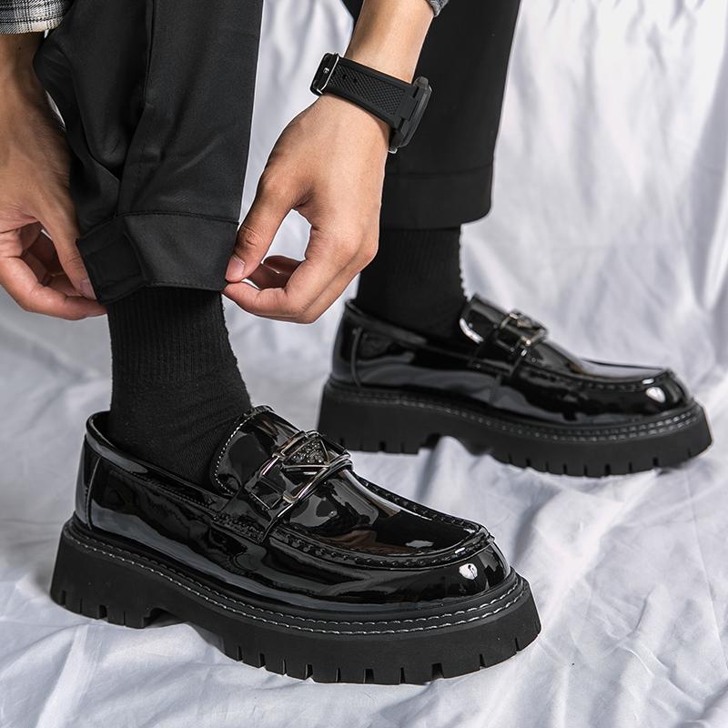 Fashion Thick Soled Men's Shoes Classic  Design Styles Outdoor Fashion Street Party Daily Young People Versatile Leather Shoes