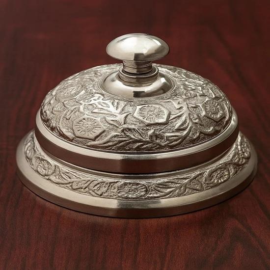 Victorian Style Brass Desk Bell, 12.7 cm Ornate Hotels Reception Counter Bell Restaurants, Cafes Service Counters Schools Offices Gift
