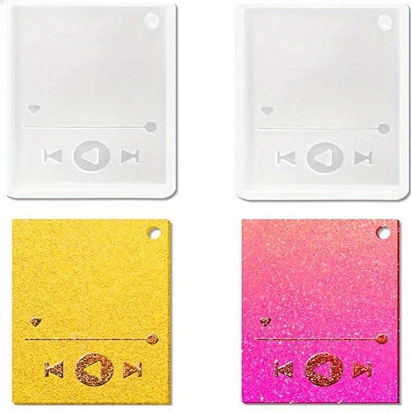 1PC High-Gloss Epoxy Resin Keychain Mold - Rectangular Silicone Casting Mould for DIY Jewelry and Crafts