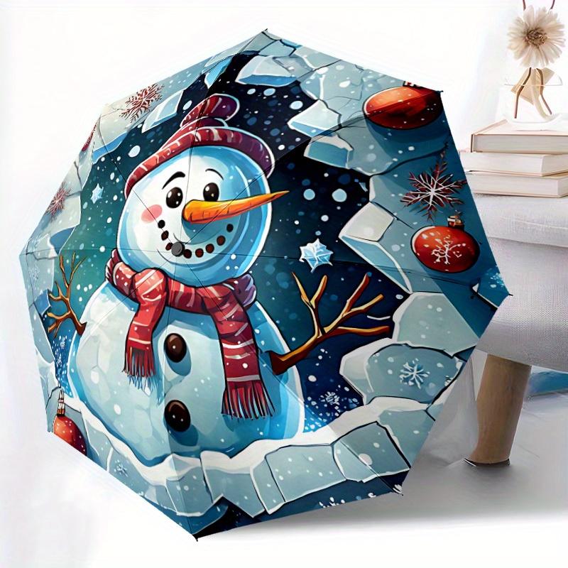 1pc Snowman Automatic Open/Close Umbrella, Portable Folding umbrella for Everyday Use yy250826012