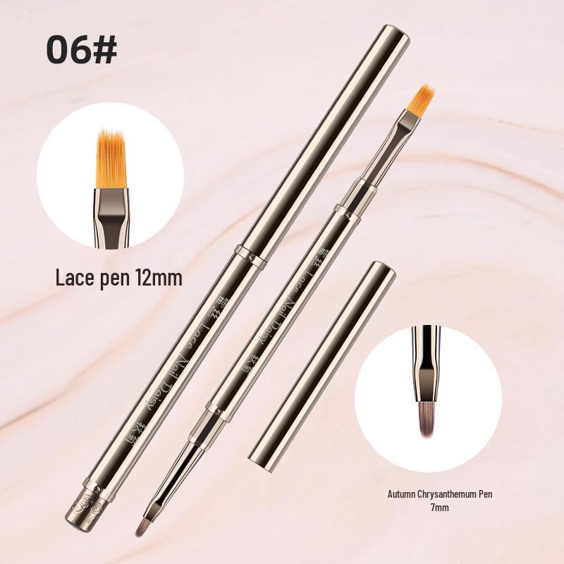 Metalowy długopis wielofunkcyjny do zdobienia paznokci, dwustronny: Liner, Malowanie, Modelowanie żelem, Rozprowadzanie, Przedłużanie