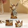 2D Christmas Scene Decor Acrylic Tabletop Sign Art Craft Flat with Holder Desktop Ornament for
