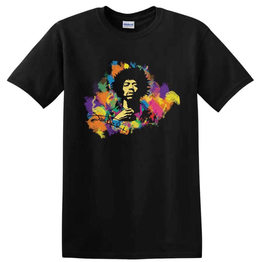 Jimi Hendrix T Shirt Psychedelic Rock Portrait Guitar Tee Music Legend