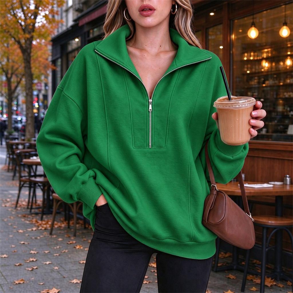 Women's Casual Loose Fit Sweatshirt with Pocket for Workout and Daily Wear