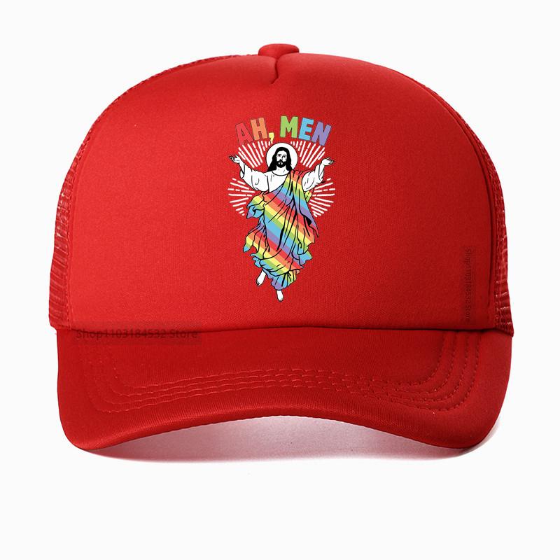 Jesus Christ D Print Baseball Cap Unisex Summer Fashion Casual Mesh Breathable Snapback Hat Christian Prayer Adjustable