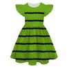 Europäisches und Amerikanisches Feifei-Ärmel Prinzessinnenkleid Farbe Peripherie 3D Digitaldruck Kinder-Milchseidekleid