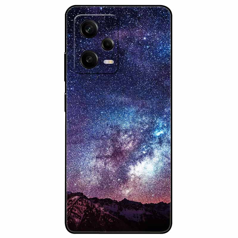 For Redmi Note 12 Pro 5G Case Note12 Covers TPU Black Silicone Starry Cover for Xiaomi Redmi Note 12 Pro+ 5G Plus Cartoon Soft