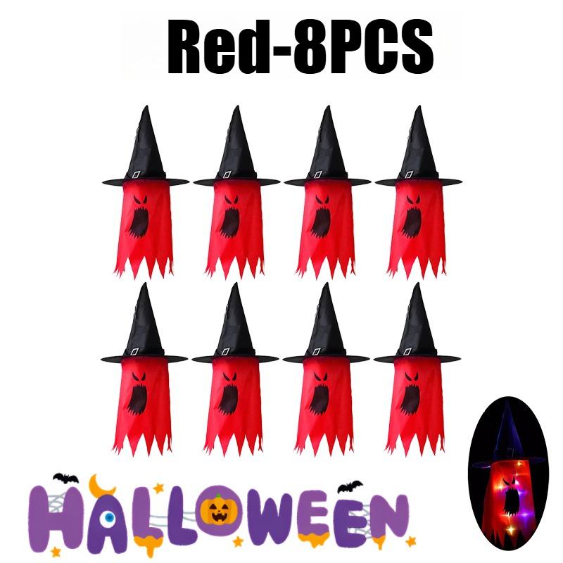 Glowing Outdoor Witch Hat LED Luminous Tree Hanging Ornament Kids Party Decor Halloween Wizard Hat Magic Prop Solution