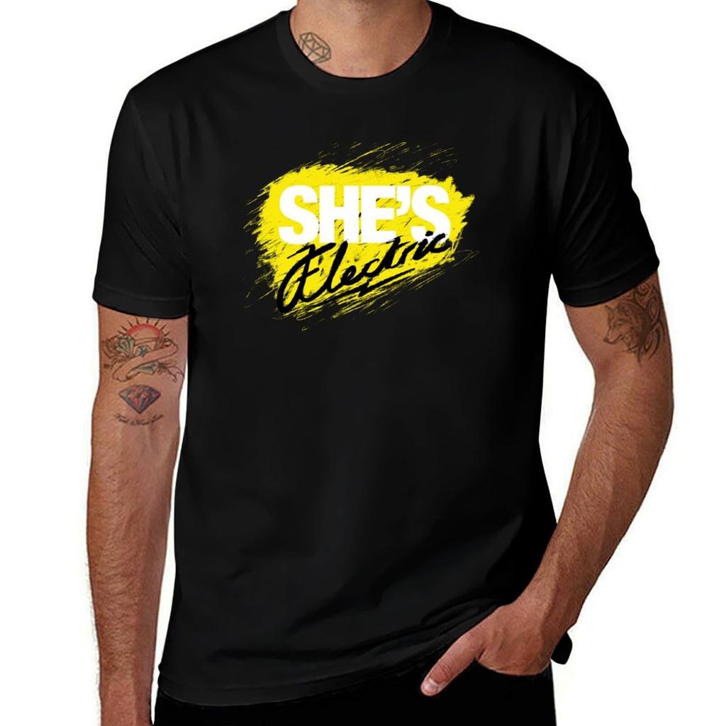 Shes Electric Typography Art Tshirt Plus Size Nonshrink Tshirt