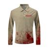 Men's Loose And Casual Halloween Letter-printed Lapel Button-down Long-sleeved Top