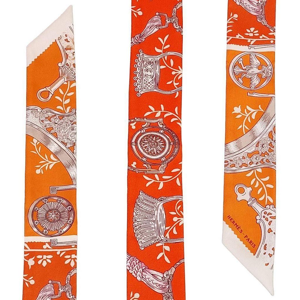 Used Hermes Twilly "Etriers Remix" Ribbon Scarf