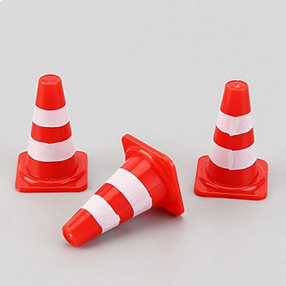10pcs Mini Traffic Signs Roadblock Toy for Kids Construction Car Theme Party Traffic Cone Sport Training Figurines & Miniatures