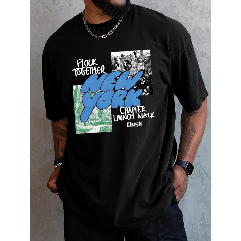European Size Men's Summer Printed Short Sleeve T-Shirt Top