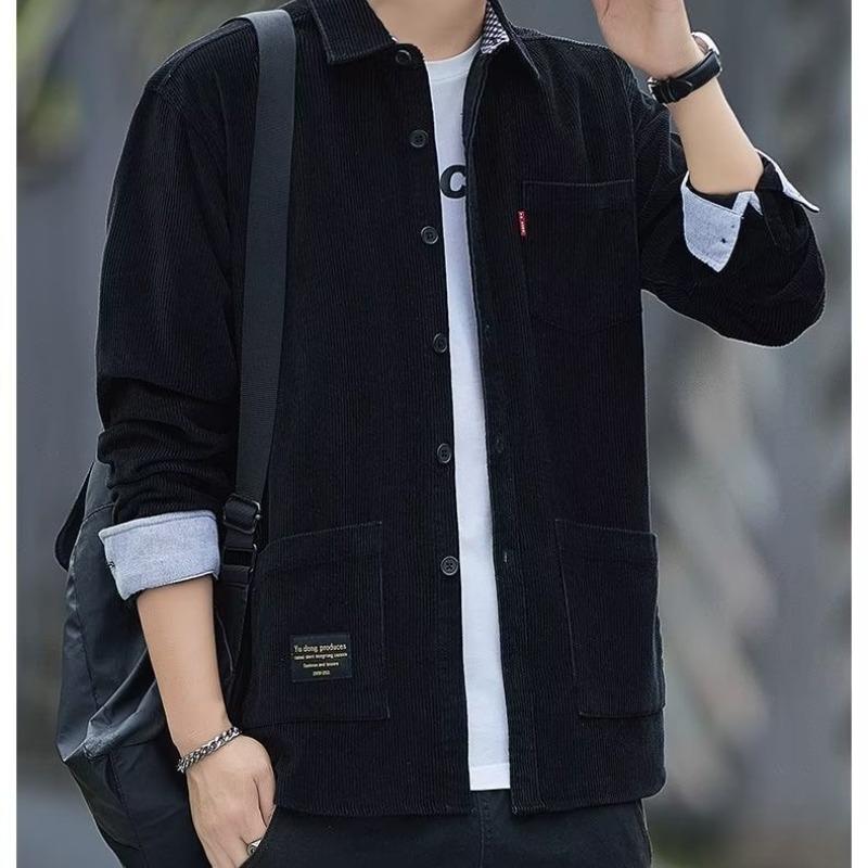 Men's Loose Casual Long-sleeved Shirt Jacket.