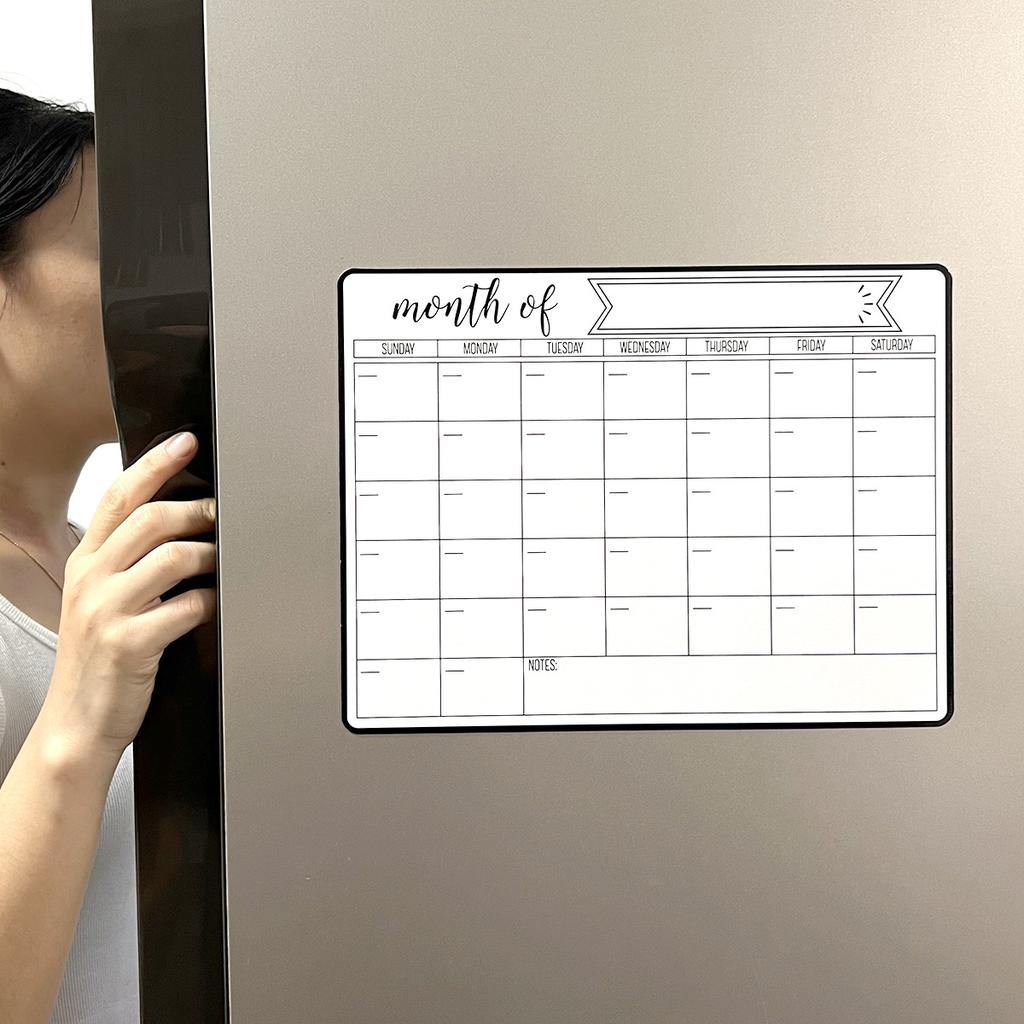 Magnetic Refrigerator Dry Erase Calendar Monthly Planner Whiteboard Refrigerator Sticker Record Message Board Memo Pad