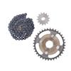 Metal Steel 420 14 Tooth H Hole 12x17mm Sprocket 36 Tooth Crankset 76 Link Chain Set for Bike